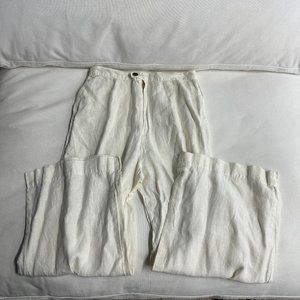 White 100% Linen Pants